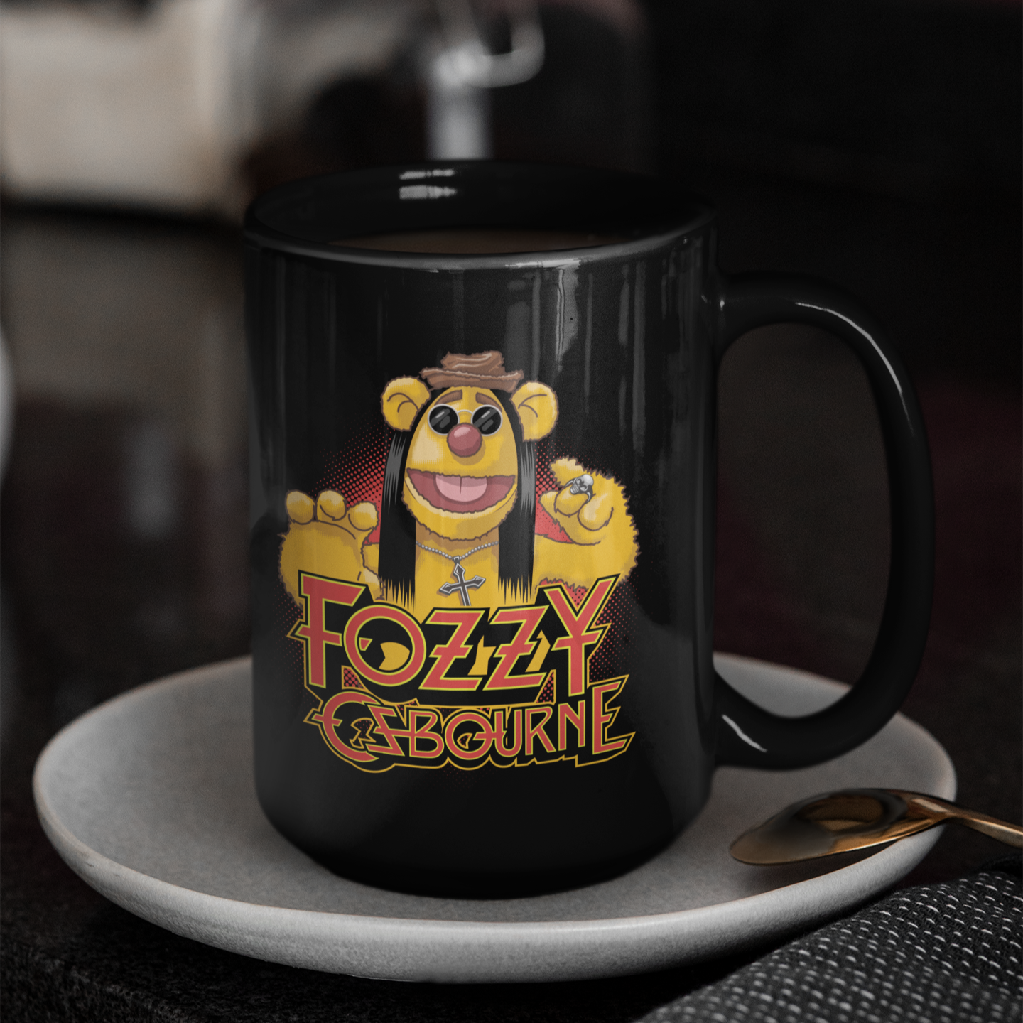 Fuzzy Metal Rocker Coffee Mug - Ceramic 11oz 15oz | Rock Music Gift