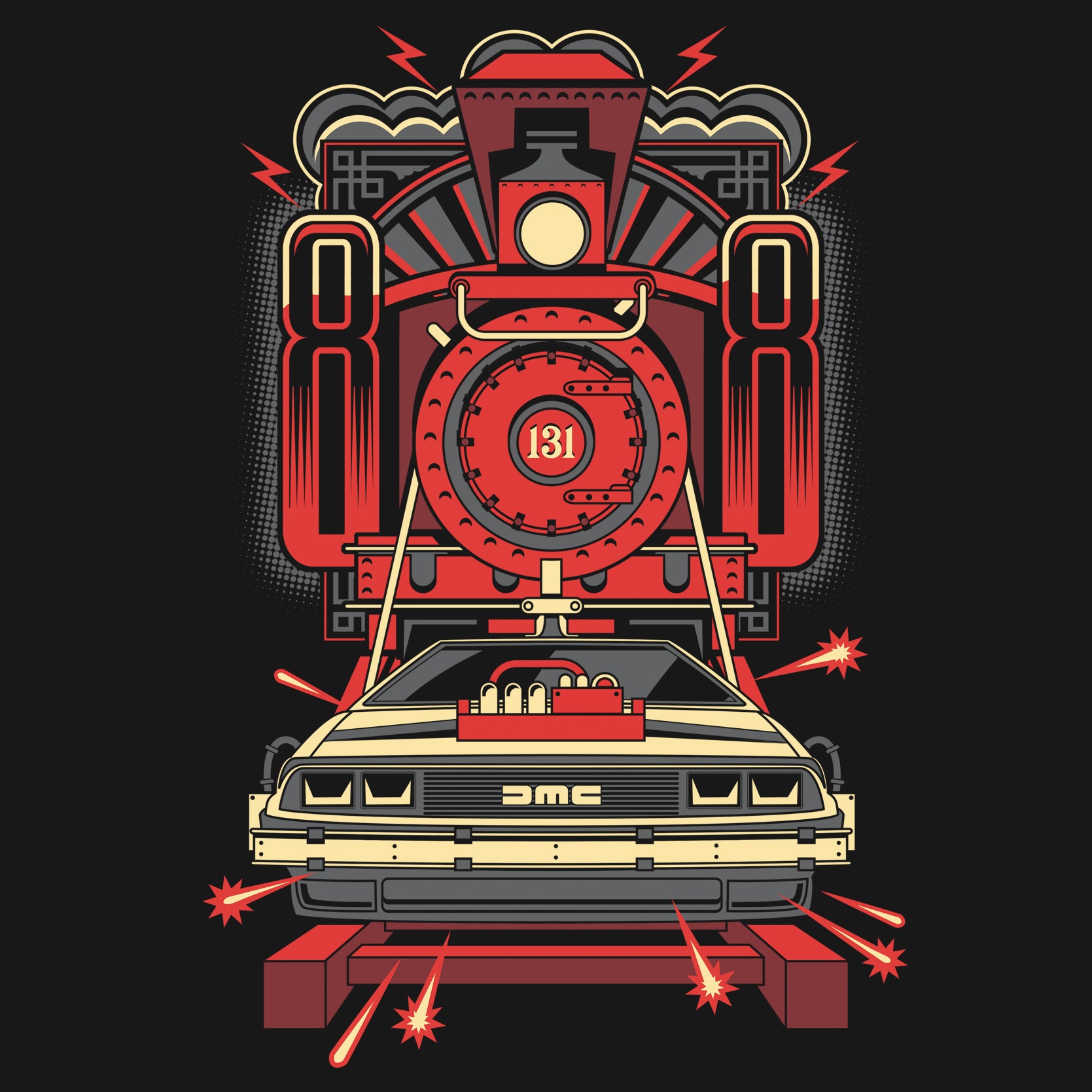 88 MPH Time Traveler Unisex T-Shirt - Retro Old West Train Design
