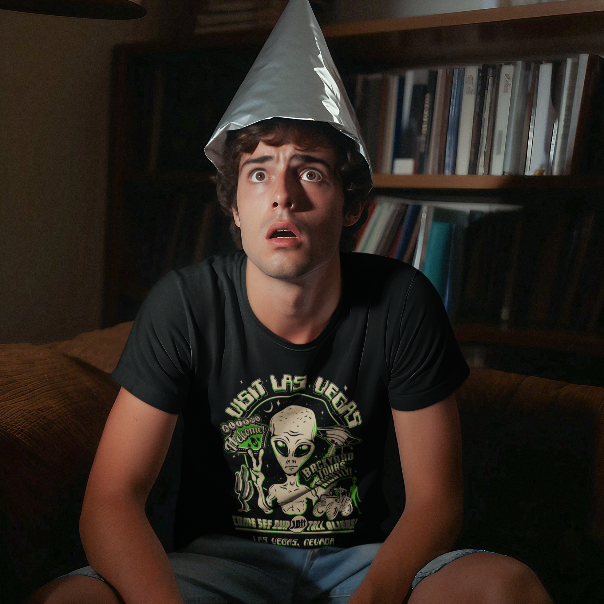 Las Vegas 10-Foot UFO Aliens Unisex T-Shirt - Las Vegas Nevada Sighting Design