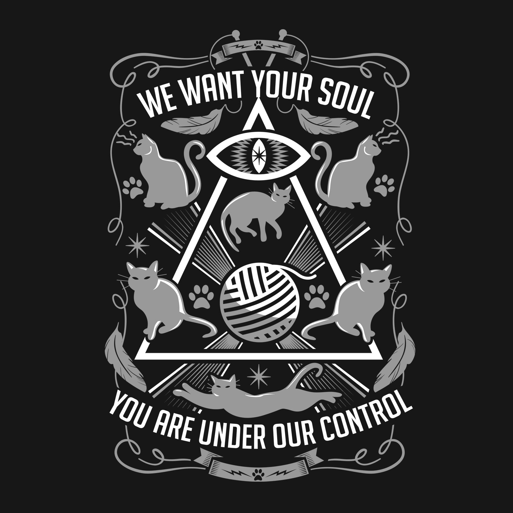 Cat Cult Women's T-Shirt - We Want Your Soul Gothic Relaxed Fit