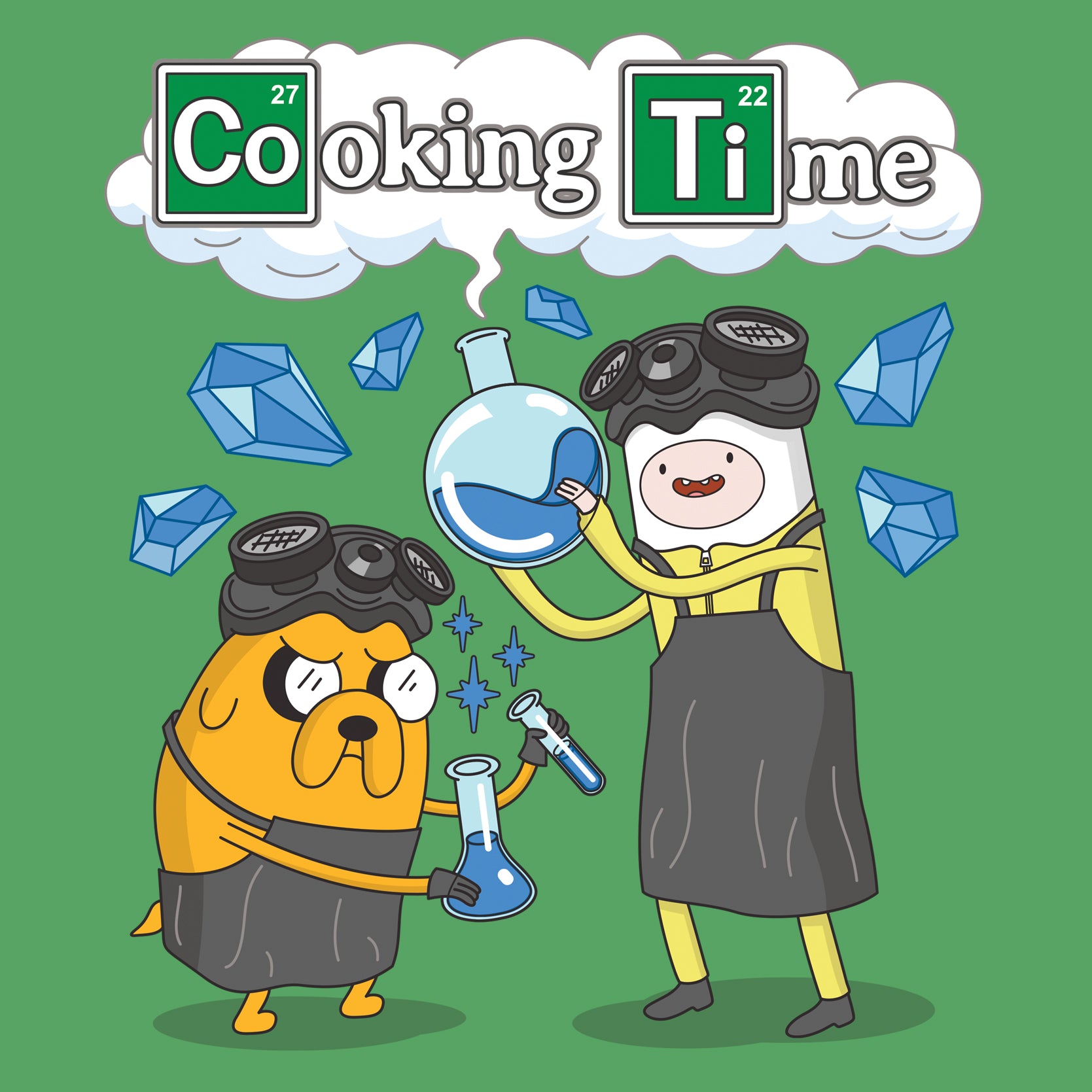 Cooking Time Mashup Unisex T-Shirt - Animated TV Show Crossover Tee