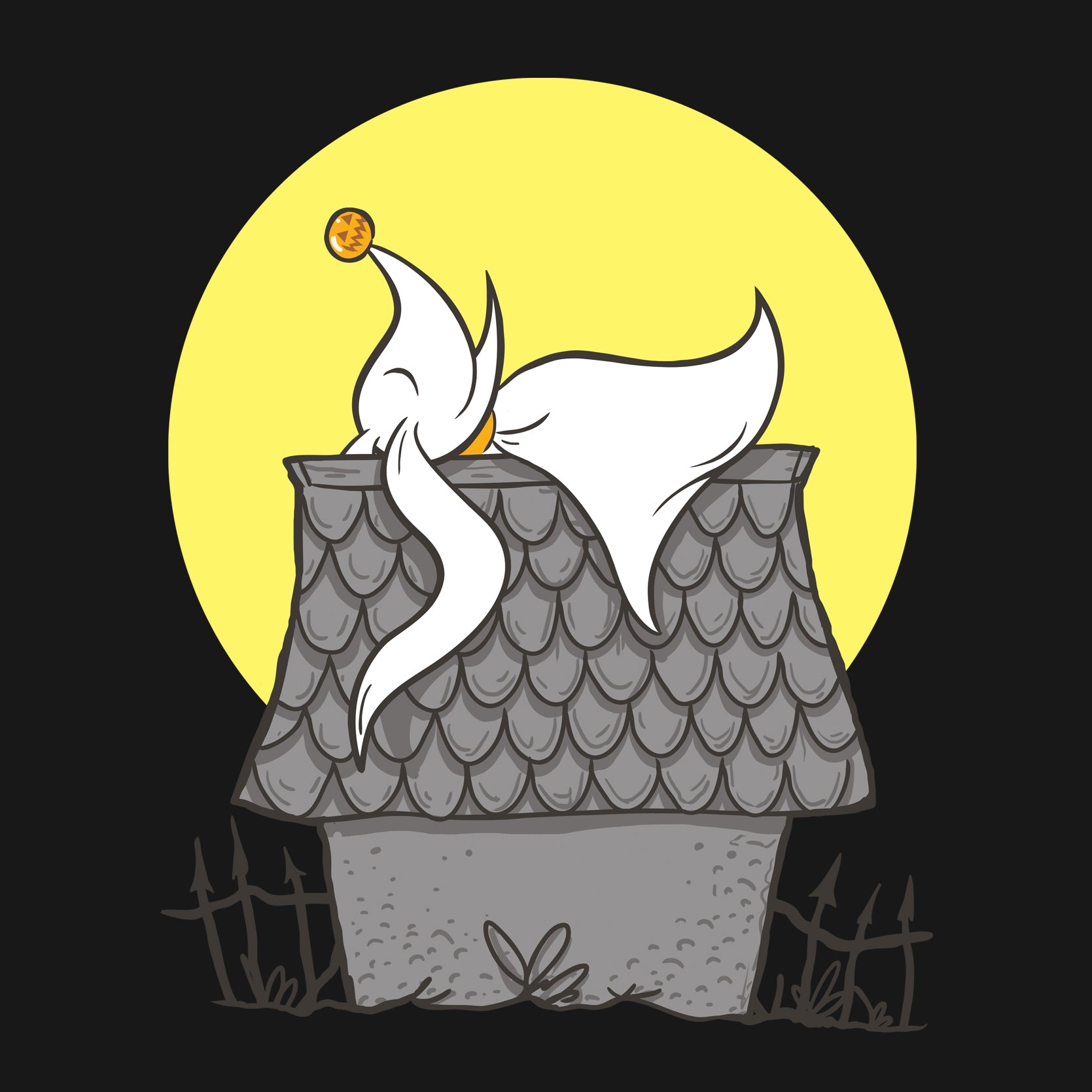 Halloween  Cute Ghost Dog & Sleeping Pup Cartoon Kids T-Shirt