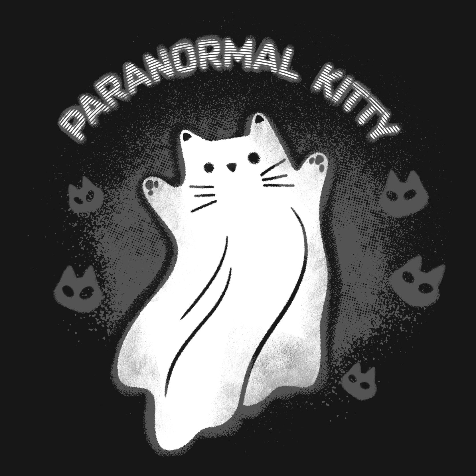 Paranormal Kitty Ceramic Coffee Mug - Cute Ghost Cat Design 11oz 15oz