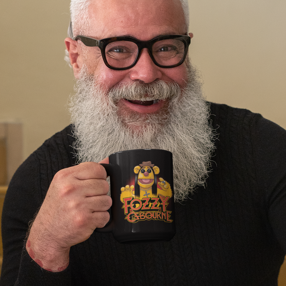 Fuzzy Metal Rocker Coffee Mug - Ceramic 11oz 15oz | Rock Music Gift