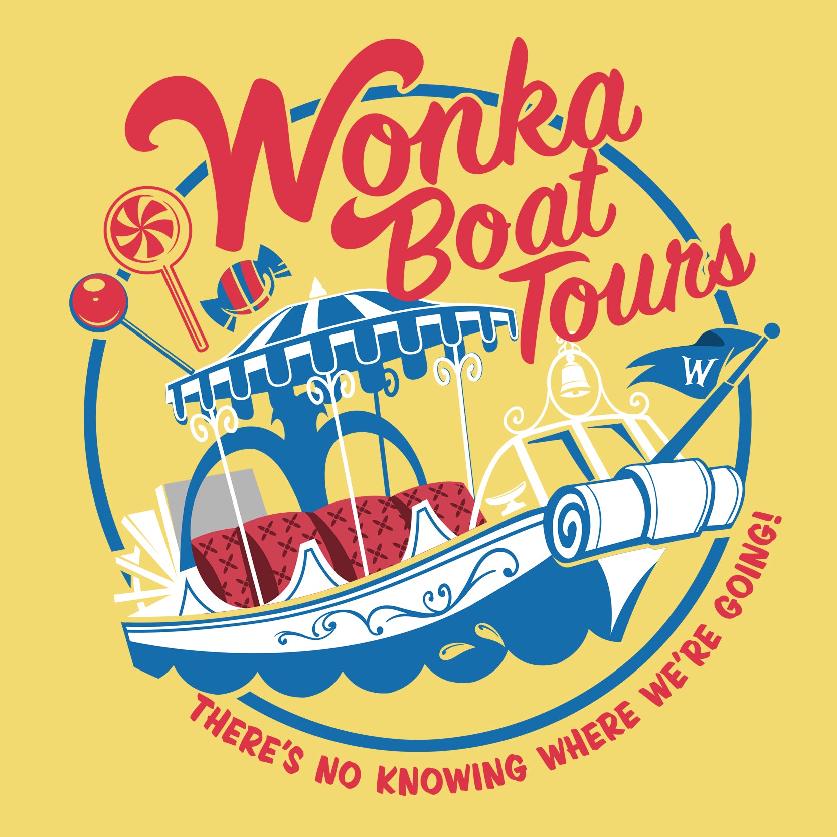 Chocolate River Boat Tours Unisex T-Shirt - Sweet Factory Adventure Design