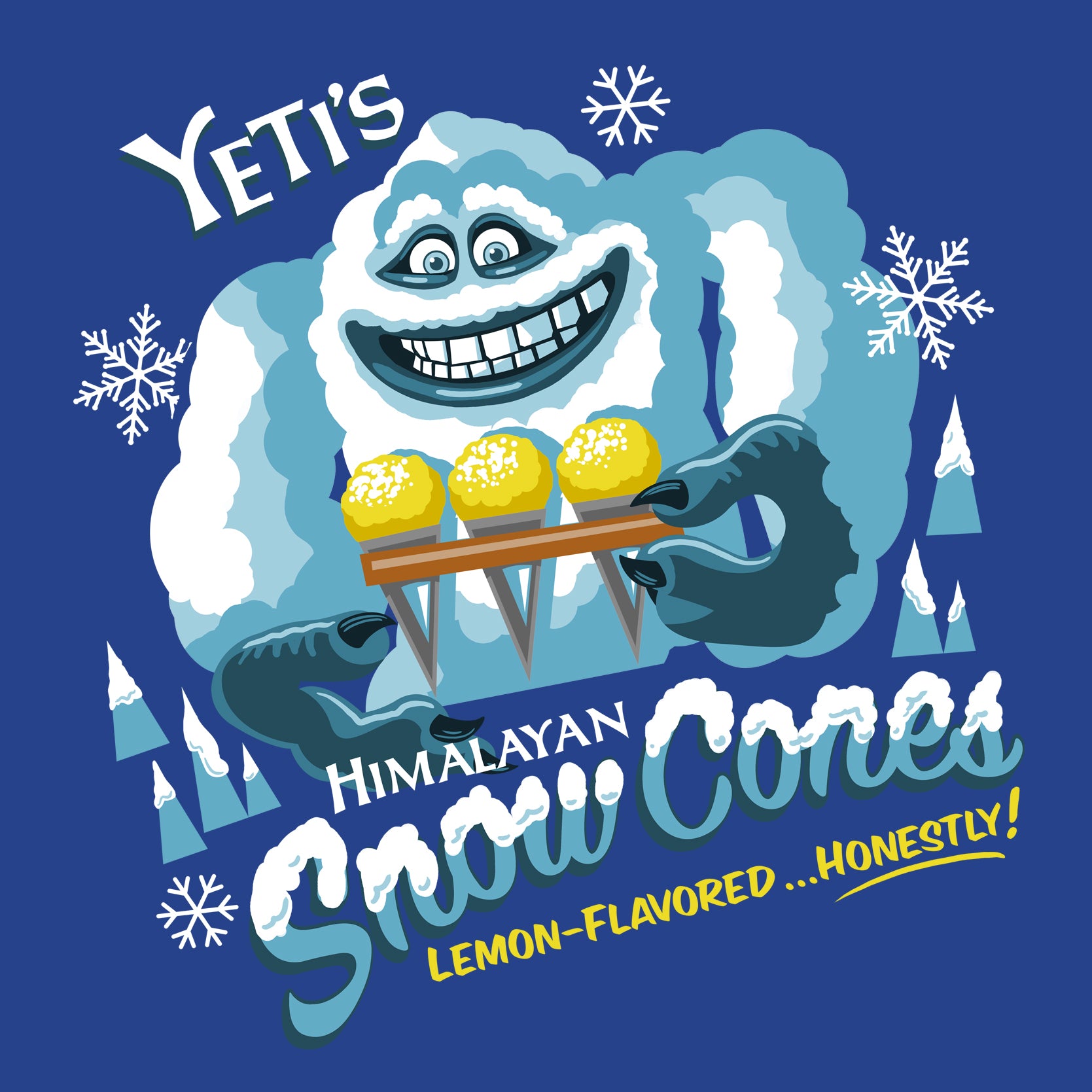 Yeti Snow Cones Kids T-Shirt - Funny Winter Adventure Tee