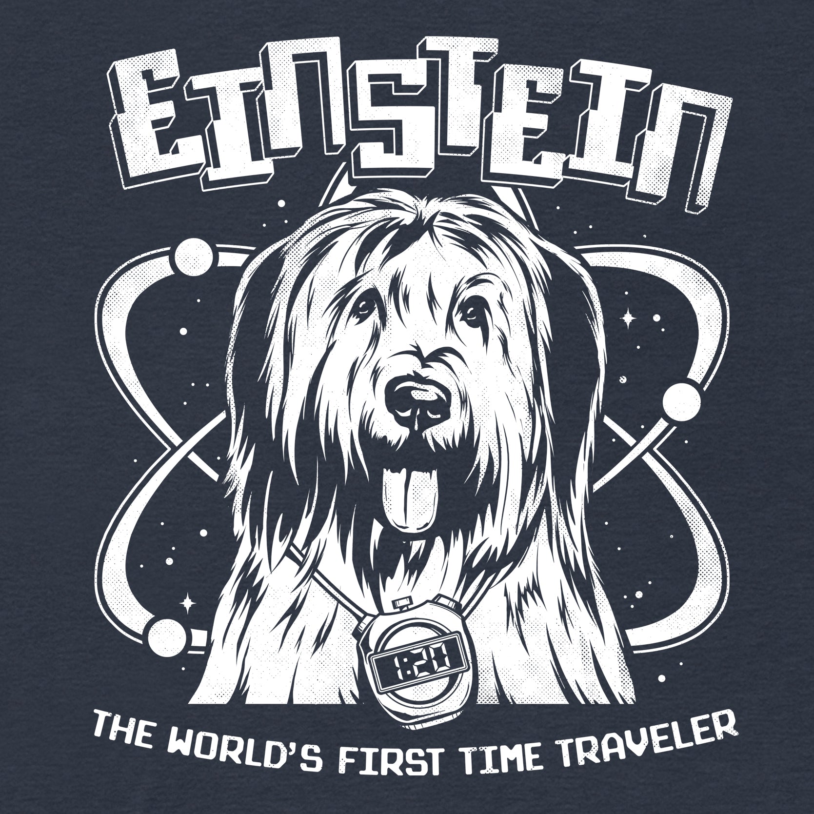 The First Time Traveler Dog Einstein Vintage Sci-Fi Unisex T-Shirt