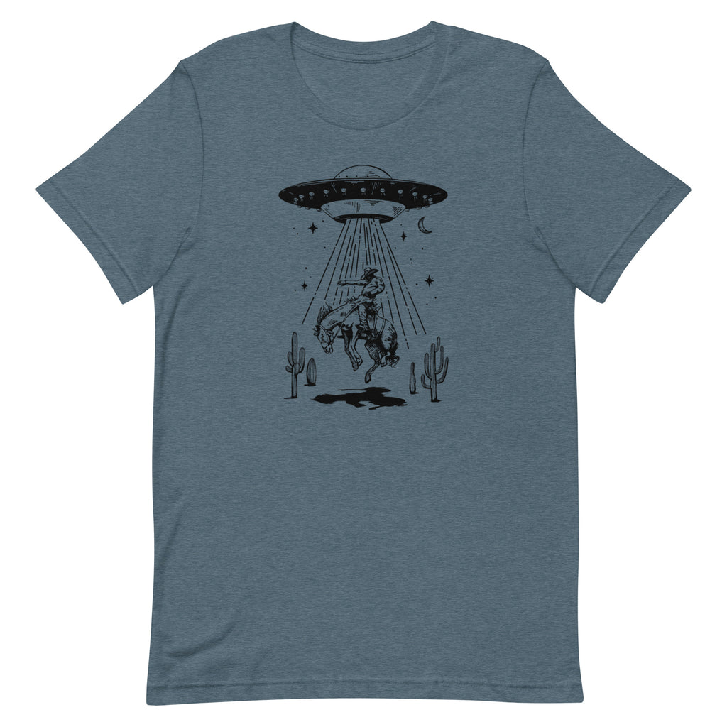 UFO Alien Abduction Desert T-Shirt - Sci-Fi Western Graphic Tee