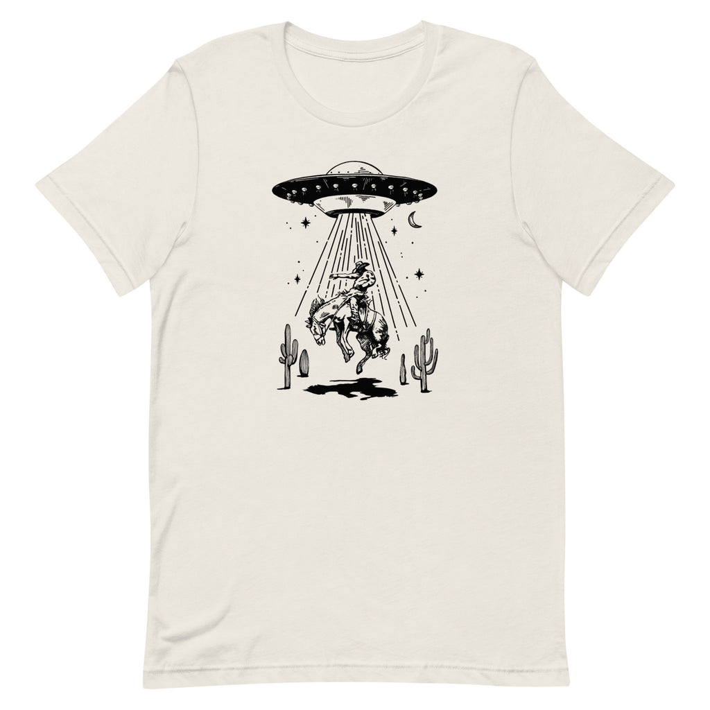 UFO Alien Abduction Desert T-Shirt - Sci-Fi Western Graphic Tee
